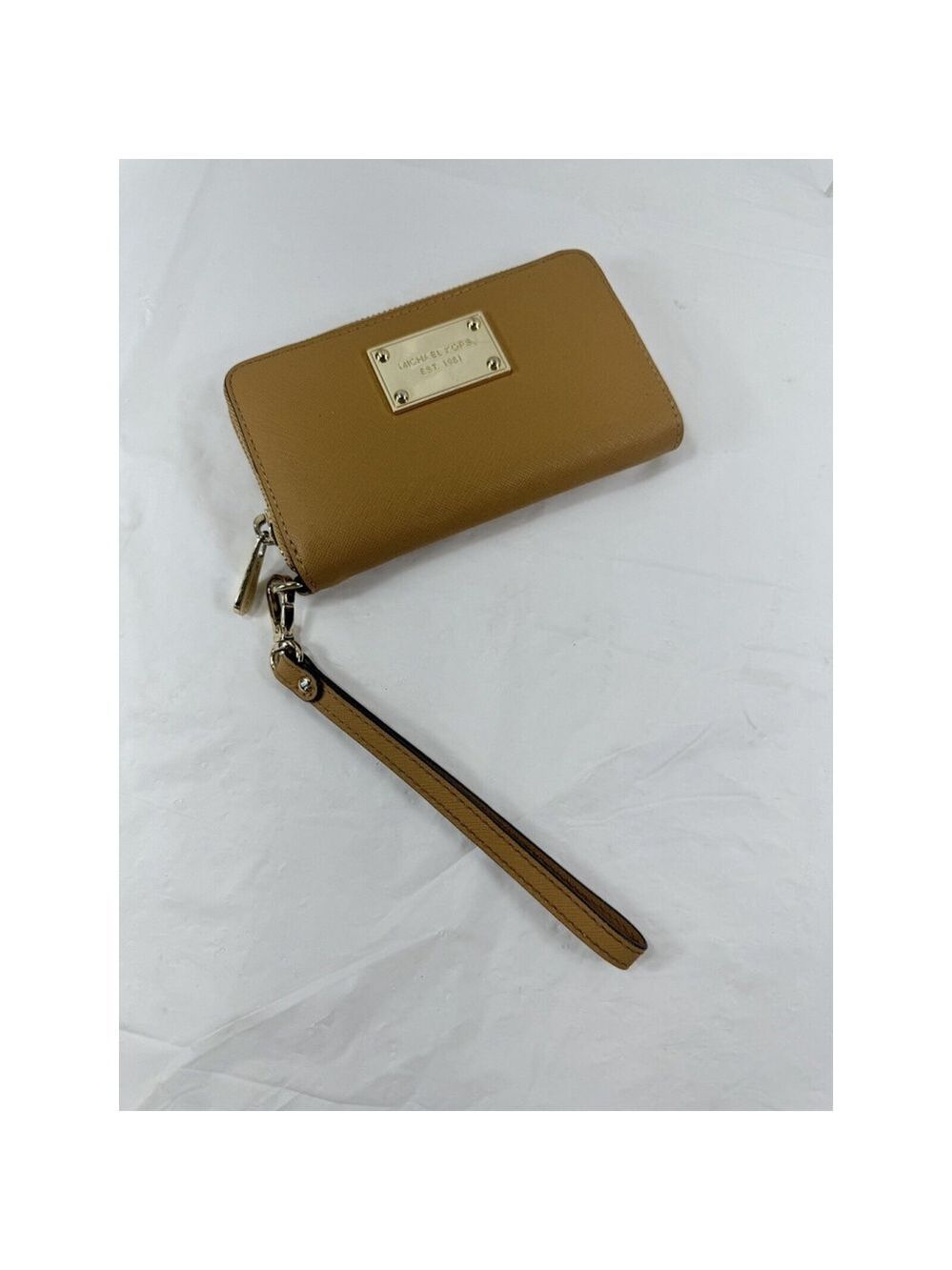 Michael Kors Leather Zip Around Wristlet Wallet butterscotch yellow - Picture 3 of 11